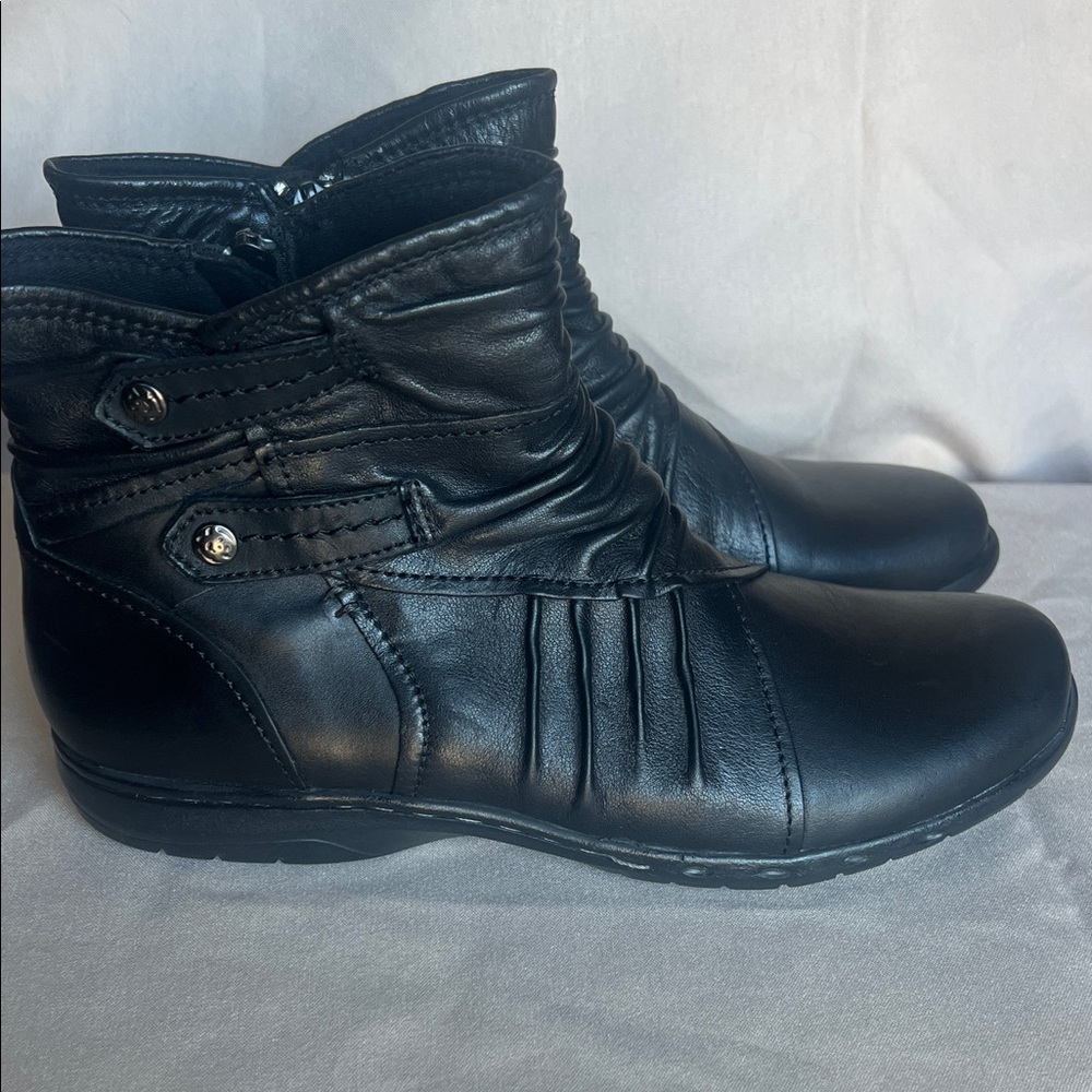 Elegant Black Leather Ankle Booties
